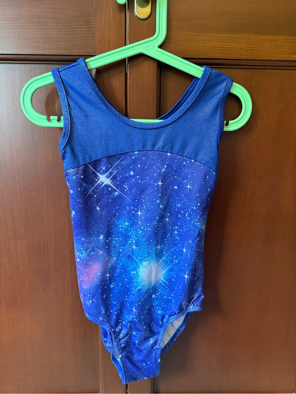 Galaxy Print Girls' Leotard - Blue Sparkle